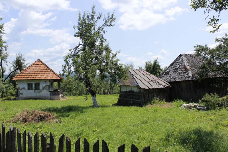 Farmhouse, shed and barn