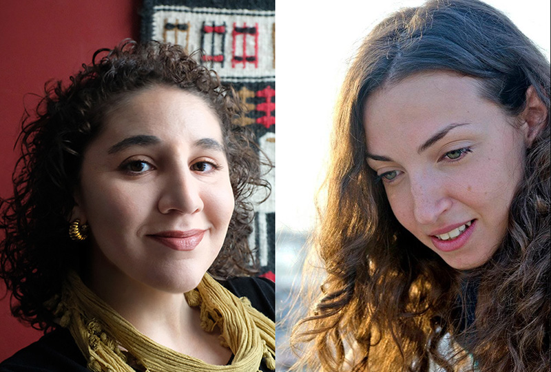 Illustration: headshots of two women, each a recipient of the H. Allen Brooks Travelling Fellowship